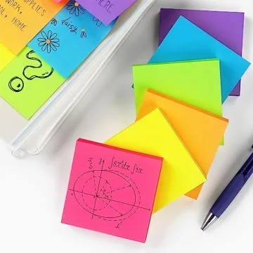 Vibrant 3x3 Sticky Notes Pack of 600 Sheets for Organization