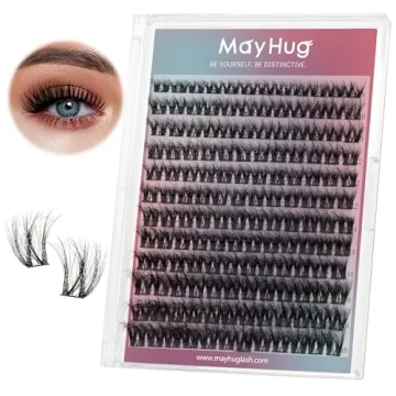 Mayhug Lash Clusters DIY Eyelash Extensions 144 Clusters Lashes D Curl 3D Eyelash Clusters Extension...