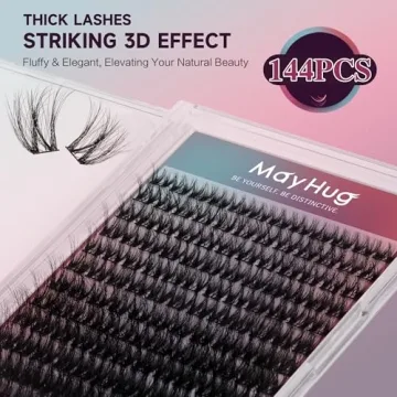 Mayhug DIY Eyelash Clusters - 144 Fluffy Lashes for Home