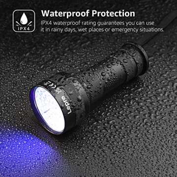 Lepro 51 LEDs UV Light Handheld Blacklight, UV Flashlight Black Light, 395nm Detector for Pet Urine, Stains, Bed Bug and Scorpions, Battery Not Included
