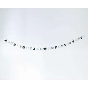 Nivas Alphabet Garland/Alphabet Banner/ABC Decor/Toddler Room Wall Hanging/Teepee Decorations/Felt Banners/Natural Wool Felt/Nursery Decor/Baby Room (Grey)