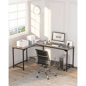 Teraves Modern L-Shaped Desk for Home Office Stylish Gaming & Workstation Setup