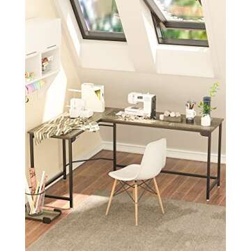 Teraves Modern L-Shaped Desk Stylish Workstation for Home