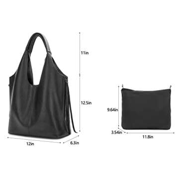 Luxury Blofinche Genuine Leather Hobo Handbag - Elegant & Spacious
