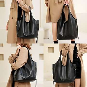 Blofinche Genuine Leather Hobo Tote Handbag for Women
