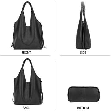 Blofinche Genuine Leather Hobo Tote Handbag for Women
