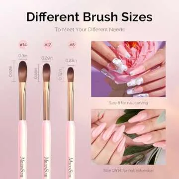 MelodySusie 3PCS Acrylic Nail Brush Set for Elegant Nail Art