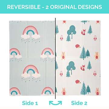 JumpOff Jo Baby Play Mat - Large Folding Foam Play Mat for Infants, Babies, Toddlers, Waterproof, Do...