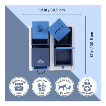 TRIXIE Poker Box 1 Strategy Game, Intermediate Dog Puzzle Toy, Level 2 Activity, Treat Puzzle, Interactive Play, Enrichment