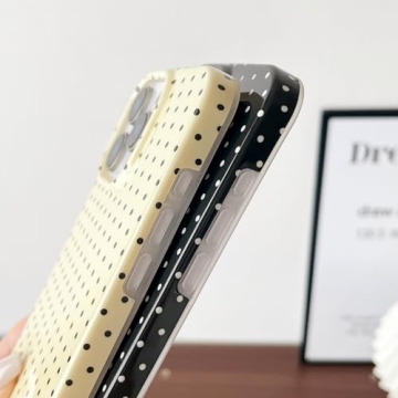 Yeddabox Cute Polka Dot iPhone 16 Pro Case for Women