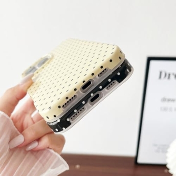 Yeddabox Cute Polka Dot iPhone 16 Pro Case for Women
