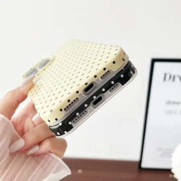 Yeddabox Cute Polka Dot iPhone 16 Pro Case for Women