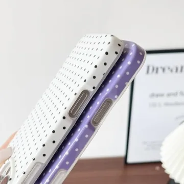 Yeddabox Cute Polka Dot iPhone 16 Pro Case for Women