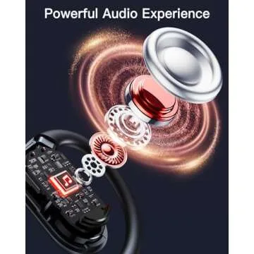 TAGRY Open Ear Headphones Bluetooth 5.4 Earbuds 48Hrs Playtime Wireless Ear Buds with Earhook Mic Stereo Sound Earphones with 16mm Speaker Air Conduction Earbud for Sport Fitness Workout Running Black