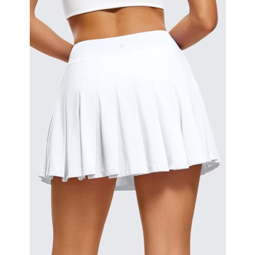 CRZ YOGA Pleated Tennis Skirts for Women with Pockets