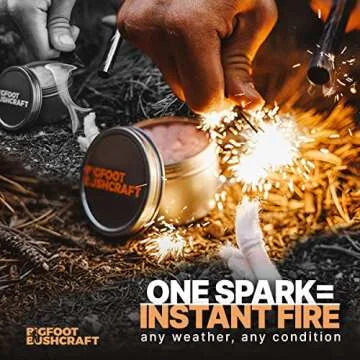 Bigfoot Bushcraft Complete Mini Fire Starting Kit - Waterproof, Windproof Fire Starters, Travel Tin,...