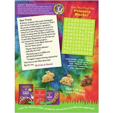 Annie's Organic Friends Bunny Grahams, Chocolate Chip, Chocolate, and Honey Baked Graham Snacks, 11....
