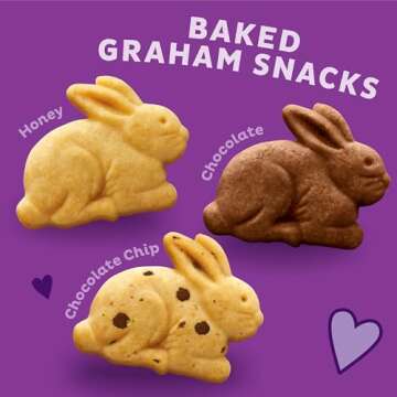 Annie's Organic Friends Bunny Grahams, Chocolate Chip, Chocolate, and Honey Baked Graham Snacks, 11.25 oz