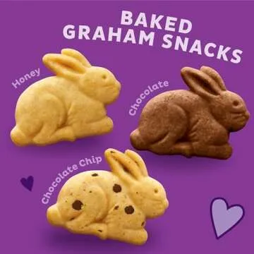 Annie's Organic Friends Bunny Grahams, Chocolate Chip, Chocolate, and Honey Baked Graham Snacks, 11.25 oz