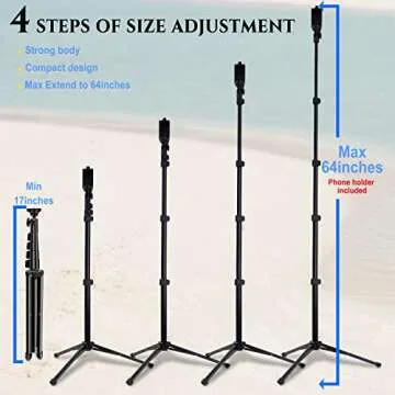 60 Inch Phone Tripod Stand - Perfect for Photos & Videos