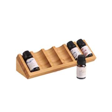 HAN SHENG 2 Pcs 6 Grids Wooden Essential Oil Storage Racks Organizer Bottles Display Stand Holder Drawer for Tabletop Perfume Rack