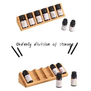 HAN SHENG 2 Pcs 6 Grids Wooden Essential Oil Storage Racks Organizer Bottles Display Stand Holder Drawer for Tabletop Perfume Rack