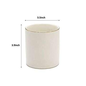 LifePassion Pen Holder for Desk Pencil Holder Ceramic Cute Desktop Organizer Brush Holder Cup, White