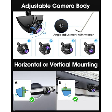 360°Rotatable AHD 1080P Backup Camera Universal Night Vision