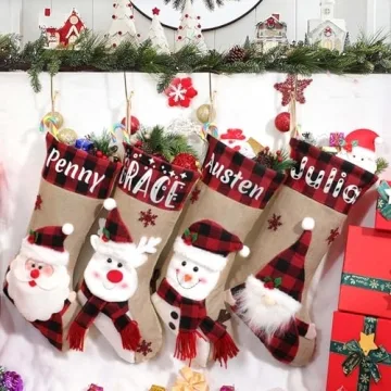 Personalized Name Christmas Stockings Deer Gnome Santa Designs