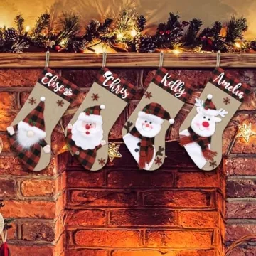 Personalized Name Christmas Stockings Deer Gnome Santa Designs