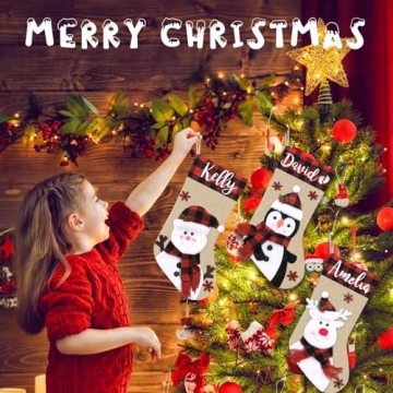 Personalized Name Christmas Stockings Deer Gnome Santa Designs
