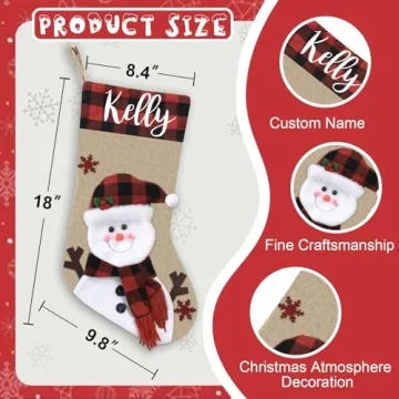 Personalized Name Christmas Stockings Deer Gnome Santa Designs