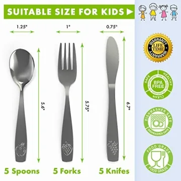 Stainless Steel Kids Silverware Set - Safe Child Cutlery