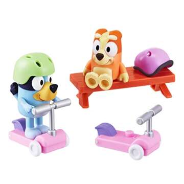Bluey Vehicle 2-Pack, 2.5-3" Bingo Articulated Figures - Scooter Time
