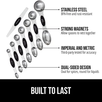 8 Piece Magnetic Stainless Steel Measuring Spoon Set
