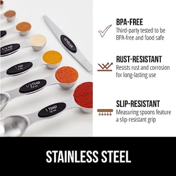 8 Piece Magnetic Stainless Steel Measuring Spoon Set