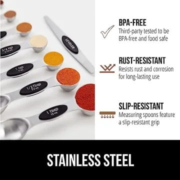 8 Piece Magnetic Stainless Steel Measuring Spoon Set