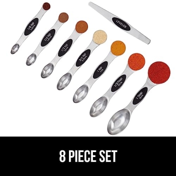 8 Piece Magnetic Stainless Steel Measuring Spoon Set