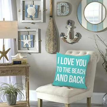 4TH Emotion Beach Themed Throw Pillow Cover – 18 Inch