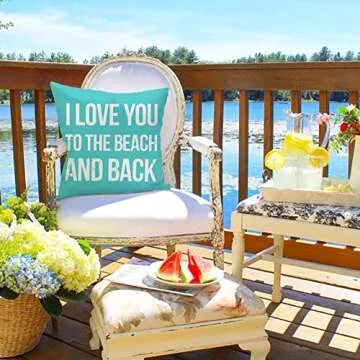 4TH Emotion Beach Themed Throw Pillow Cover – 18 Inch
