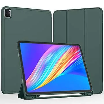 iMieet New iPad Pro 12.9 Case 2022(6th Gen)/2021(5th Gen) with Pencil Holder [Support iPad 2nd Penci...