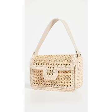 Caterina bertini Women's Woven Shoulder Bag, Natural 2058, Tan, One Size