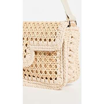 Caterina bertini Women's Woven Shoulder Bag, Natural 2058, Tan, One Size