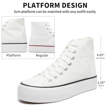 FRACORA Women's High Top Canvas Platform Sneakers Online Sale