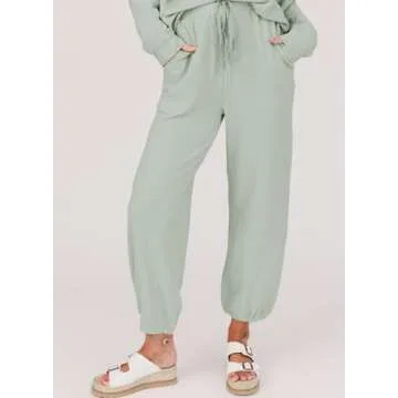 SHEWIN Women's Cozy Waffle Lounge Set - Spring Fashion 2025