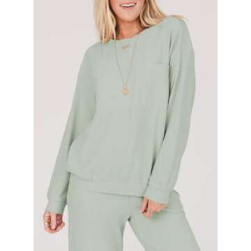 SHEWIN Women's Cozy Waffle Lounge Set - Spring Fashion 2025