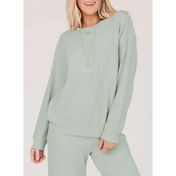 SHEWIN Women's Cozy Waffle Lounge Set - Spring Fashion 2025