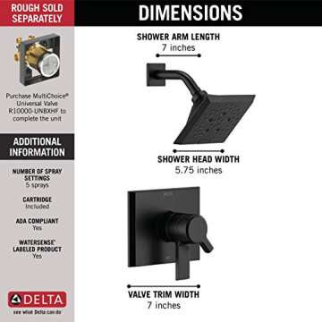 Delta Pivotal 17 Series Dual-Function Shower Faucet Kit
