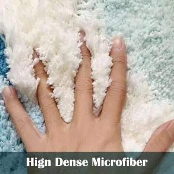 ZSHIFANG 2x6 feet Shag 3D Stereo Wave Moss Bedside Rug 23"×72" Cute Navy Blue Runner Rug Non Slip Washable Bathroom Rugs Bath Mats for Bedroom Bathroom Hallway Home Decor Indoor Doormat Shower Mat