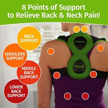 Hempvana Straight 8 Fully Adjustable Lightweight Posture Corrector, AS-SEEN-ON-TV, Helps Relieve Bac...